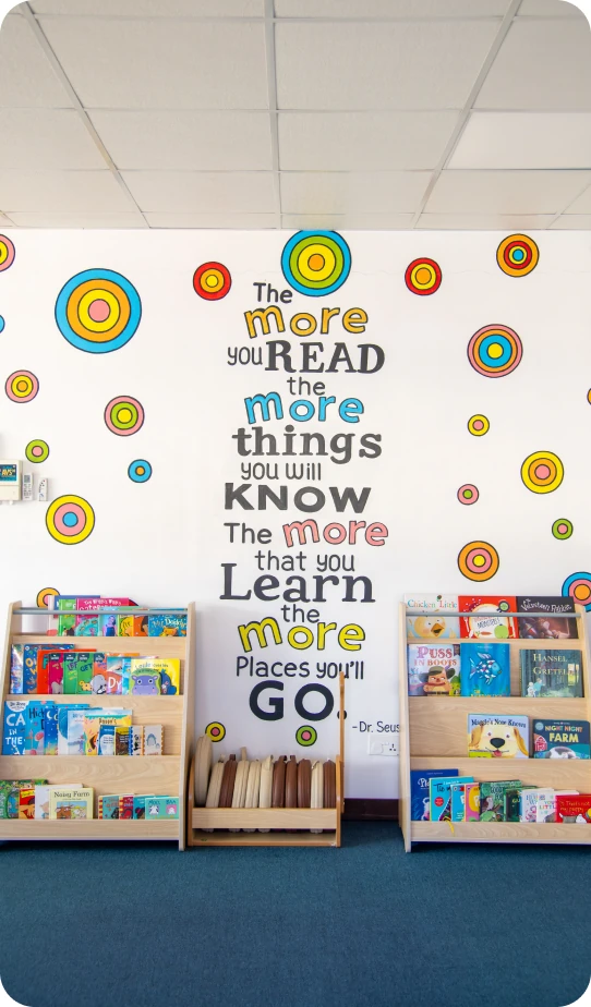Children reading in the library corner