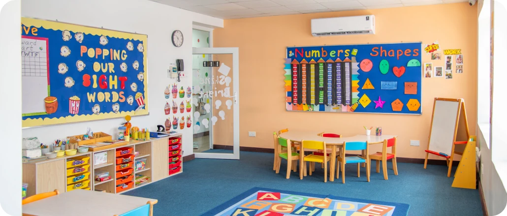 A classroom set up for creative play